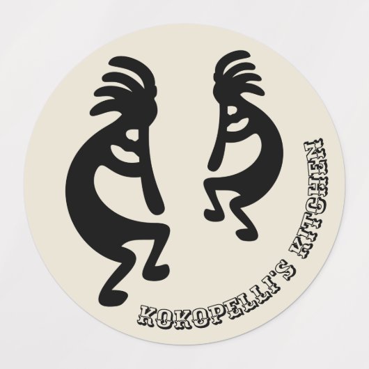 Kokopelli Zuidwestelijke Bruinachtige Salie Terrac Labels (Design 1)