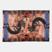 Kokopelli zuidwestelijke woestijn zonsondergang 2  theedoek (Horizontaal)