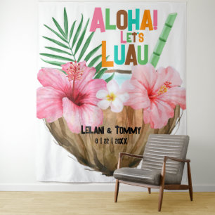kokoscocktail   Aloha Luau Tropical Hawaiian Wandkleed