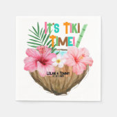 Kokoscocktail Tropische Tiki Koppel Bruisfeestje Servet (Voorkant)