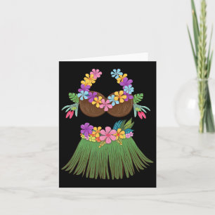 Kokosnoot beha Lei bloemen Gr rok Hula feest Halow Kaart