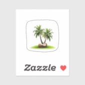 Kokosnoot dag boom fruit sticker (Vel)