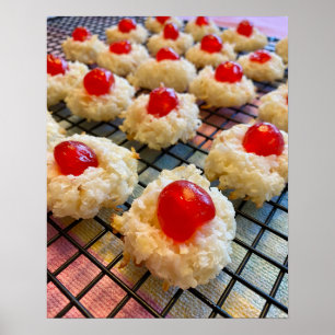 Kokosnoot en Cherry Macaroons Poster