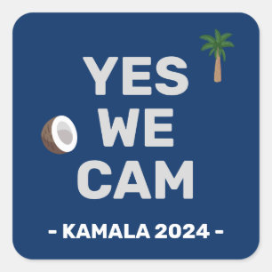 Kokosnoot Harris 2024 Ja We Cam Vierkante Sticker