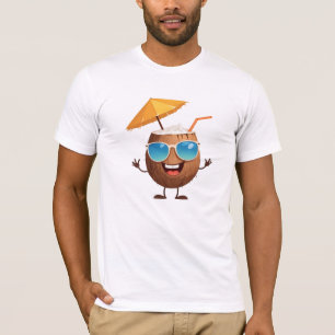 Kokosnoot Leuke Vrolijke Vakantie Tropische Drink T-shirt