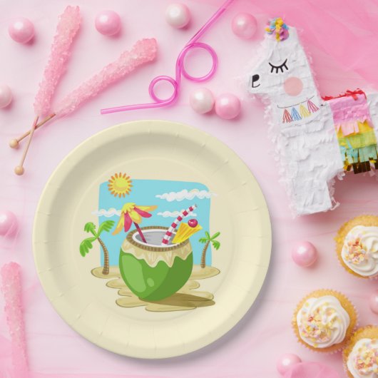 Kokosnoot Papieren Bordje (Feest)