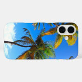 Kokosnoot Tree Phone Case – Blue Sky Tropical Deco (Achterkant (horizontaal))