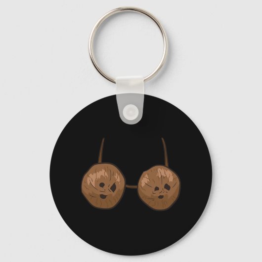 Kokosnoot Zomer Kokosnoten Bra Fun Kokosnoot Sleutelhanger (Voorkant)