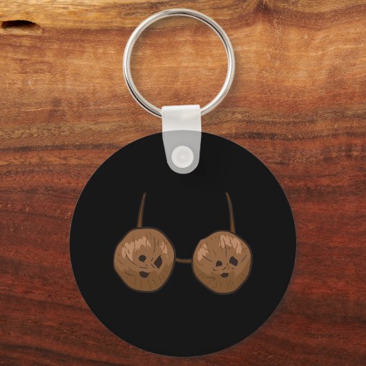 Kokosnoot Zomer Kokosnoten Bra Fun Kokosnoot Sleutelhanger (Voorkant)