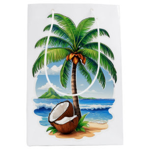 Kokosnootboom Tropisch Eiland Medium Cadeauzakje