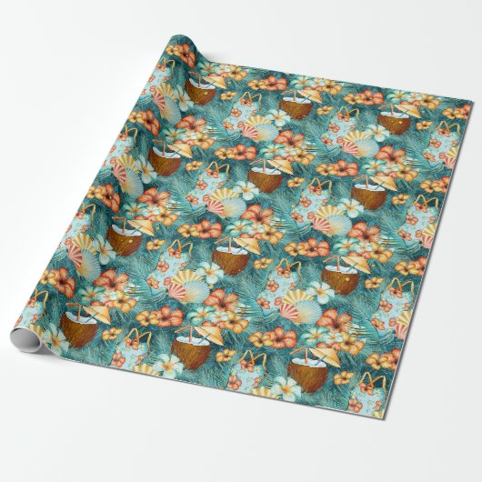 Kokosnoten cadeaupapier (Uitgerold)
