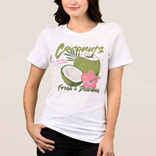 Kokosnoten Paradijs Tropisch Bloemmotief Tri-Blend Shirt