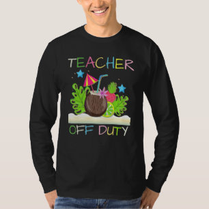 Kokospalm Boom Strand Vakantie Leraar Buiten Diens T-shirt