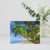 Kokospalm Tree Sandy Tropical Island Beach Briefkaart (Staand voorkant)