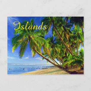 Kokospalm Tree Sandy Tropical Island Beach Briefkaart