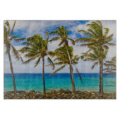 Kokospalmbomen (Cocos nucifera) die in Snijplank (Voorkant)