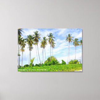 Kokospalmboom Eiland Landschap Reis Foto Canvas Afdruk