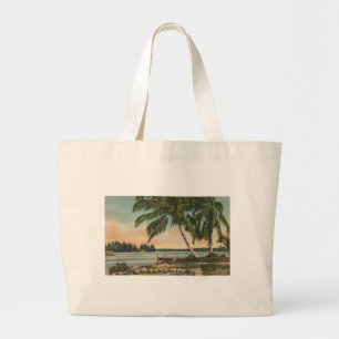  kokospalmen Tropische bries zonsondergang Grote Tote Bag