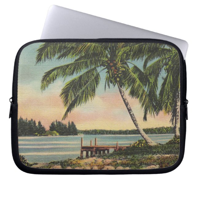  kokospalmen Tropische bries zonsondergang Laptop Sleeve (Voorkant)