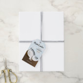 Kokosworpvruchten Cadeaulabel (Met Touw)