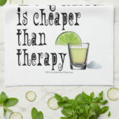 KOKTAIL BAR TOWELS, TEQUILA CHEAPER DAN THERAPIE THEEDOEK (Gevouwen)