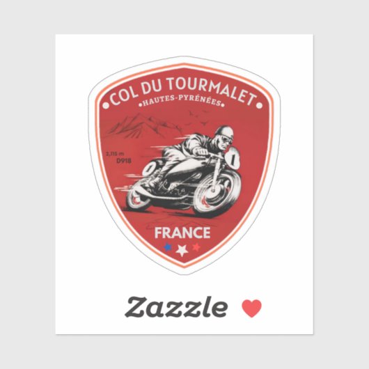 Kol. du Tourmalet-franse bergpas motobik Sticker (Vel)