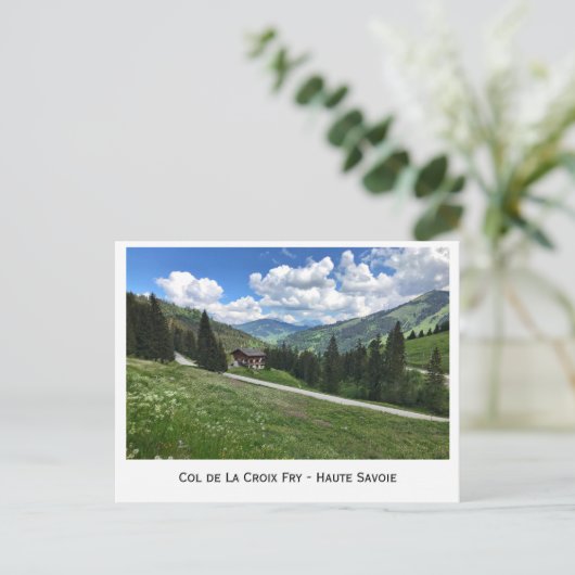 Kol. La Croix Fry, Haute-Savoie, Franse Alpen Briefkaart (Staand voorkant)