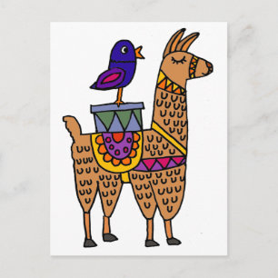 Kol. Llama met kleurrijke gebak en verpakkingen Briefkaart