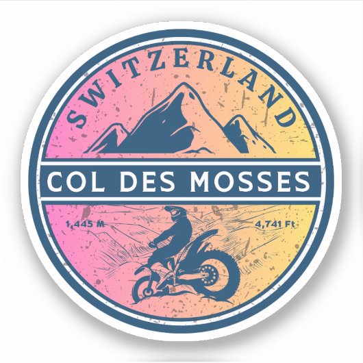 Kol. Mosses zwitserse motorfiets Sticker (Voorkant)