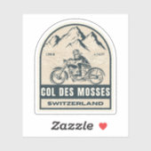 Kol. Mosses zwitserse motorfiets Sticker (Vel)
