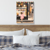 "Kolache at Kerstmis" Stretched Canvas Print (Insitu (Slaapkamer))