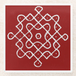 Kolam Rangoli Glazen Onderzetter