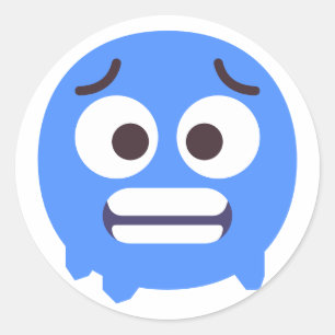 Kold Face Cute Schattige Emoji Editable Colors Blu Ronde Sticker