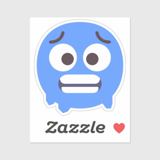 Kold Face Cute Schattige Emoji Editable Colors Blu Sticker (Vel)