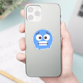 Kold Face Cute Schattige Emoji Editable Colors Blu Sticker (Telefoon)