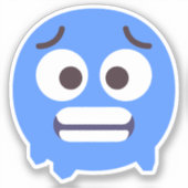 Kold Face Cute Schattige Emoji Editable Colors Blu Sticker (Voorkant)
