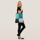 Kolen wit Blauwgroen groen Aqua Blue Modern Patroo Tote Bag (Op model)