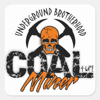 KOLENMIJNWERKER 4-LIFE VIERKANTE STICKER