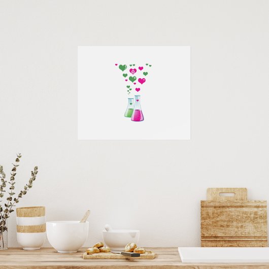 Kolf, erlenmeyer, beaker, chemie, laboratorium poster (Keuken)