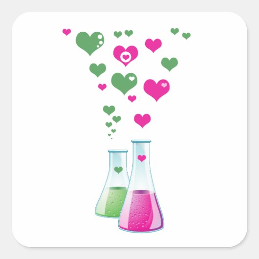 Kolf, erlenmeyer, beaker, chemie, laboratorium vierkante sticker (Voorkant)