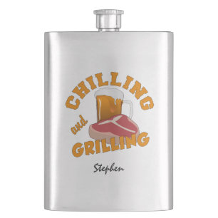 Kolf met aangepaste naam voor chilling en grilling heupfles