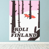 Koli Finland vintage poster Canvas Afdruk (Insitu (Houten vloer))