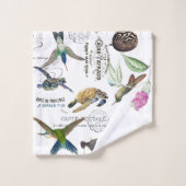 Kolibri Vogels Schildpadden Bloem Bad Handdoek Set (Wasdoekje)