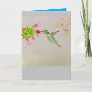 Kolibrie aquarel: Gefeliciteerd met je verjaardag Kaart