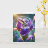Kolibrie Baden in Iris Note Kaart (Gele Bloem)