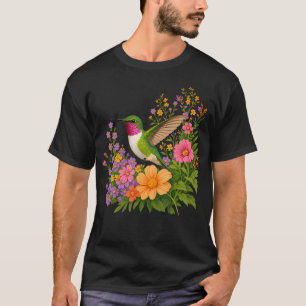 Kolibrie Bloem Bloemig Schattig Vogeltje T-shirt