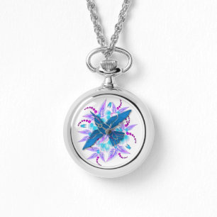 Kolibrie Bloemen Art Deco Horloge