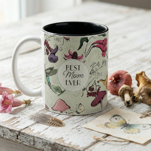 Kolibrie Bloemige Beste Moeder Ooit Tweekleurige Koffiemok