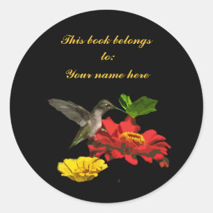 Kolibrie Boekplaat Ronde Sticker