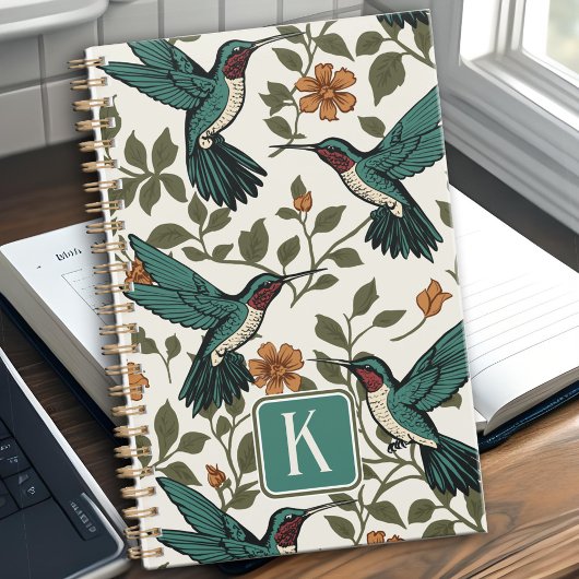 kolibrie botanische Oranje bloemenwijnstokken Planner